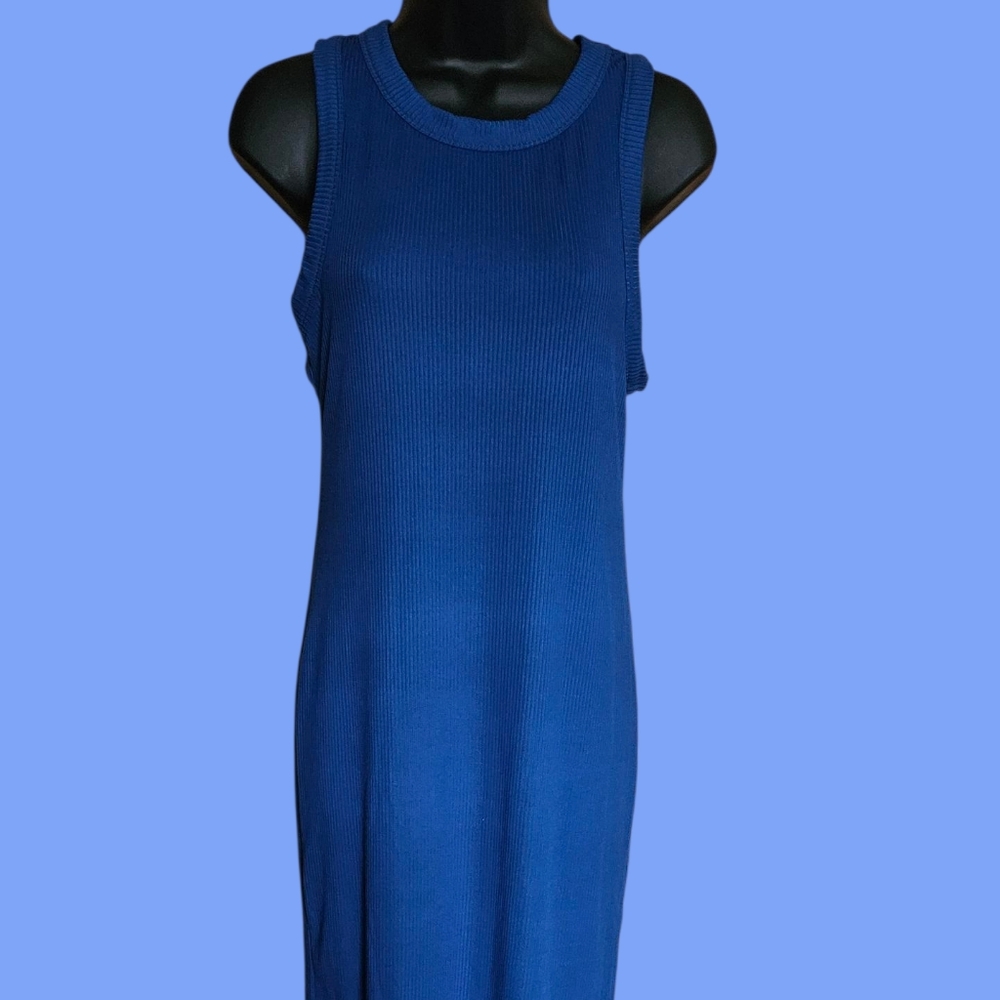Just Be Sleeveless Blue Midi Dress